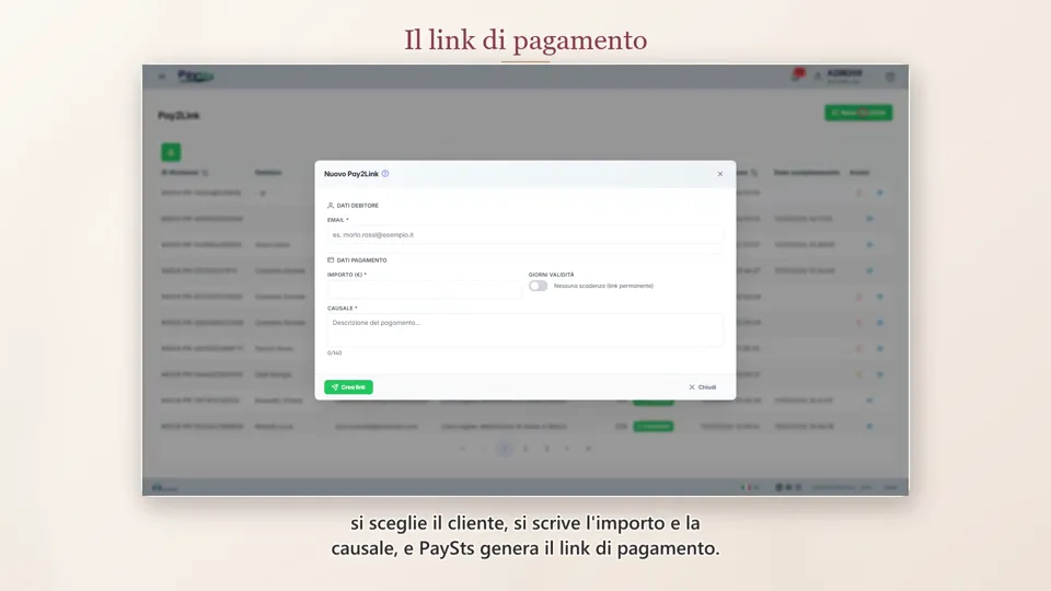 Gestione incassi PaySts: link di pagamento Pay2Link, rate automatiche e riconciliazione